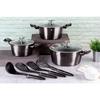 Batterie de Cuisine à Induction 10 Pièces Aluminium Antiadhésif sans PFOA Berlinger Haus Carbon Pro Gris 55544