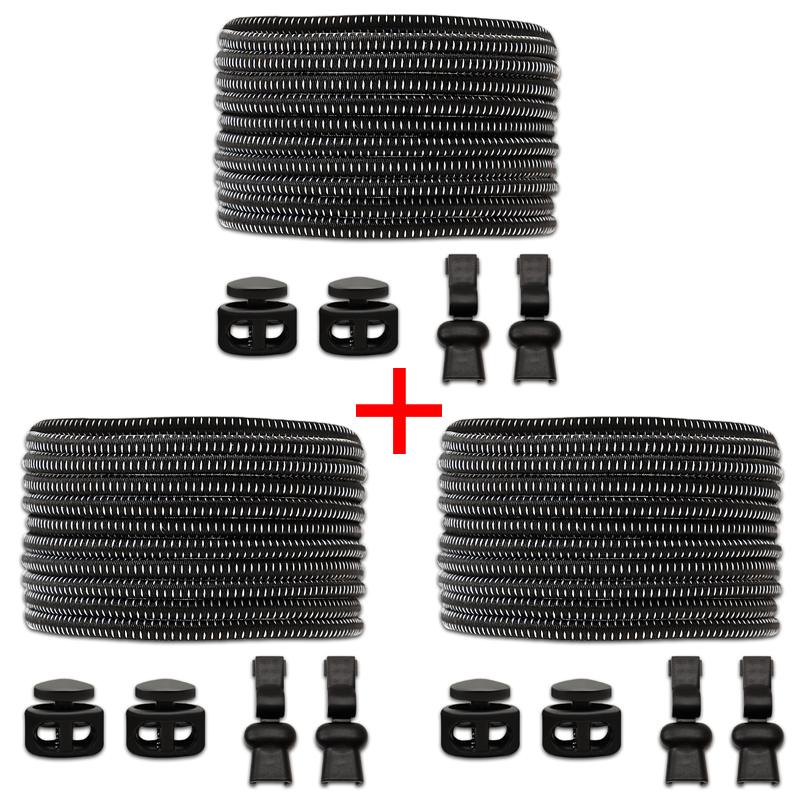 1Pair/3Pair Round Tennis Lazy Laces Without Ties Unisex Elastic Shoelaces Sneakers No Tie Shoe Laces Adult Kids Shoe Accessories
