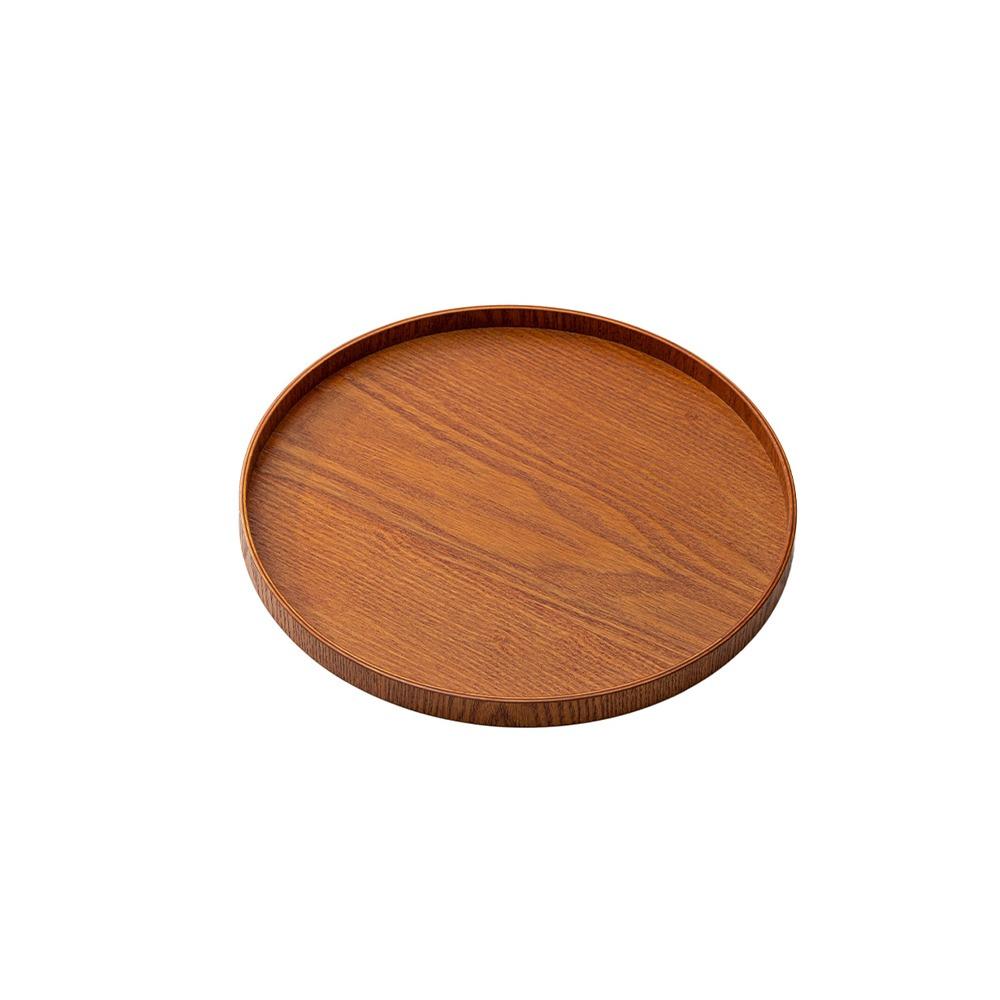 Round Wood Serving Tray Natural Candle Holder Tray Multifunctional Storage Tray Kitchen Counter