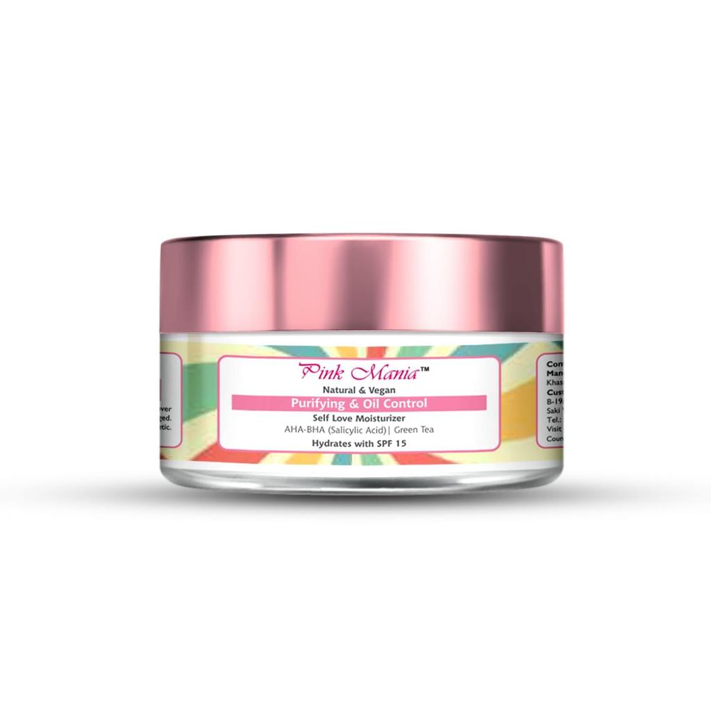 Passion Indulge Aha Bha Face Moisturizer For Acne And Oily Skin | Pinkmania Moisturizer For Skin Purifying & Oil Controlling | With Turmeric & Gree
