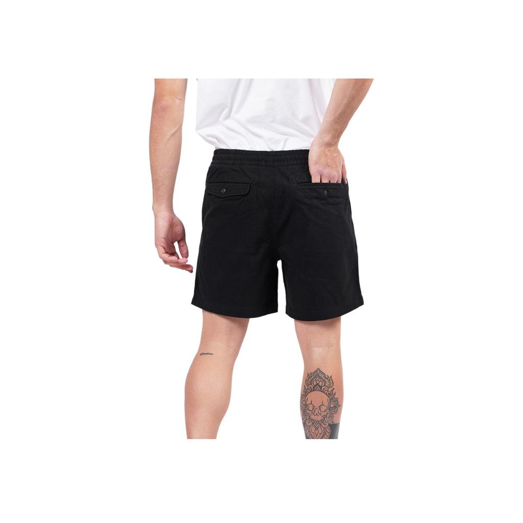 Polo Ralph Lauren Solid Color Logo Embroidered Button Waist Straight Casual Shorts Men Shorts Black 710644995-013