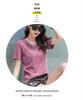 Dámské bambusové tričko s výstřihem do V ve volném střihu plus size - Jednobarevné, s krátkým rukávem, korejský styl, letní trend