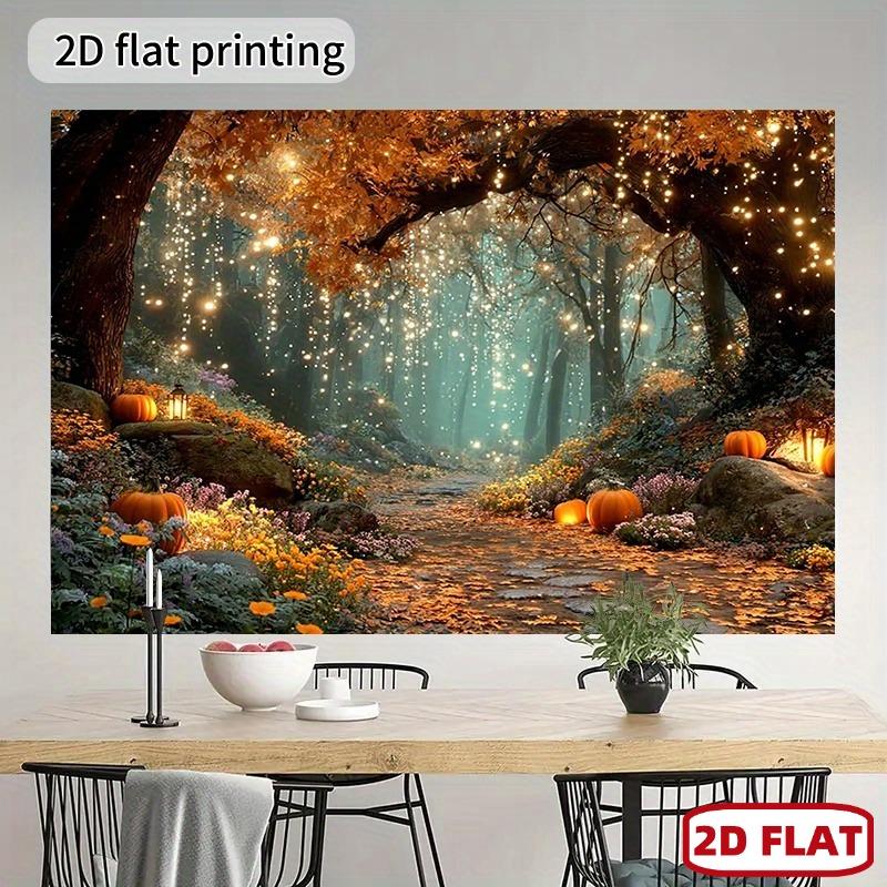 2D plane, 1 piece of autumn forest background banner, suitable for harvest season, birthday, anniversary celebration