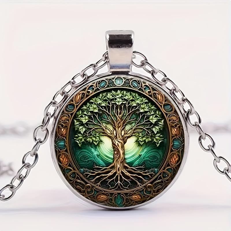 Exquisite Retro Style Tree of Life Pendant Necklace European and American Fashion Jewelry Necklace Christmas Gift