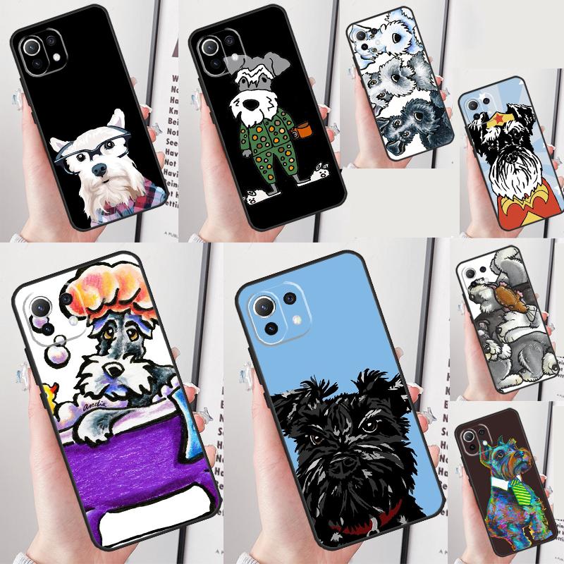 Cartoon Schnauzer Dog Cover For Xiaomi 14T Pro 13 14 15 Ultra 11T 12T 13T POCO X7 Pro X3 X5 F5 F6 M6 X6 Pro Case
