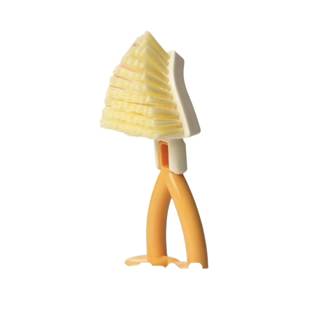 Triangular Gap Brush Can Be Stacked with Bathroom Floor Brush, Kitchen Hard Bristle Scrubber and Dish Brush.