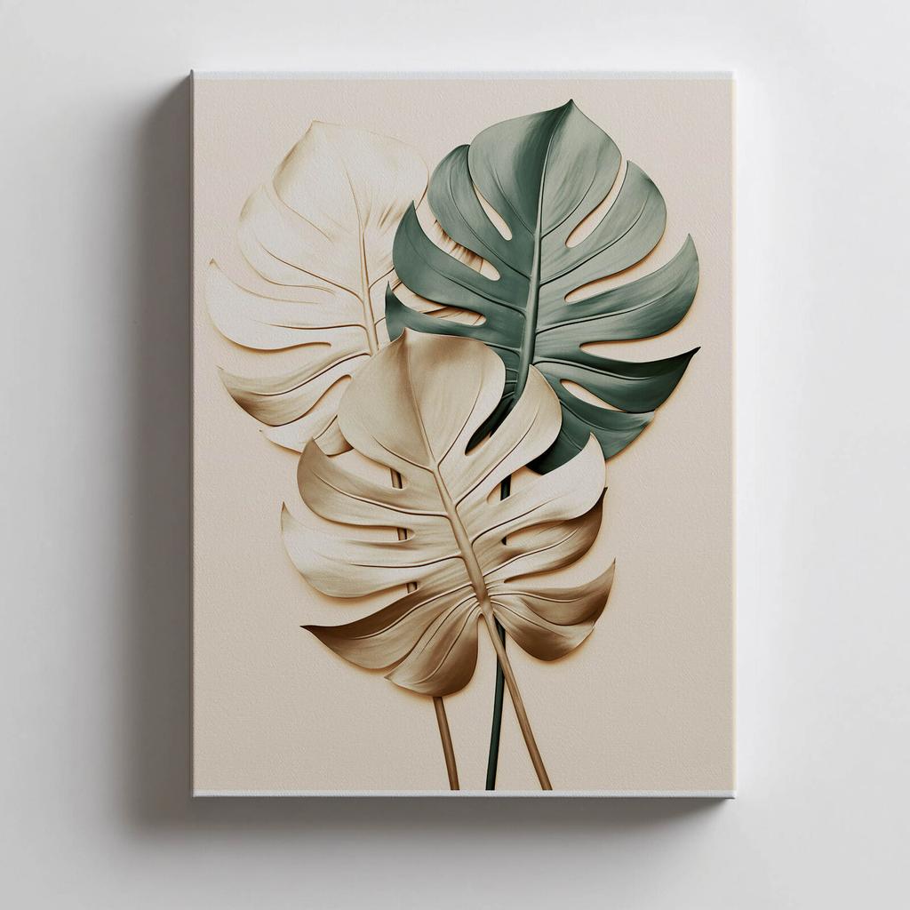 Złota Monstera Złota Monstera, 40X50 Cm, Bez Ramy, Papier Matowy 230 Gsm