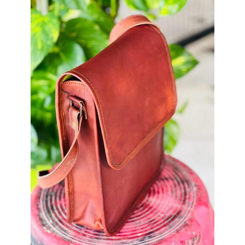 Goat Vintage Logical Leather Crossbody Messenger Genuine Real Bag