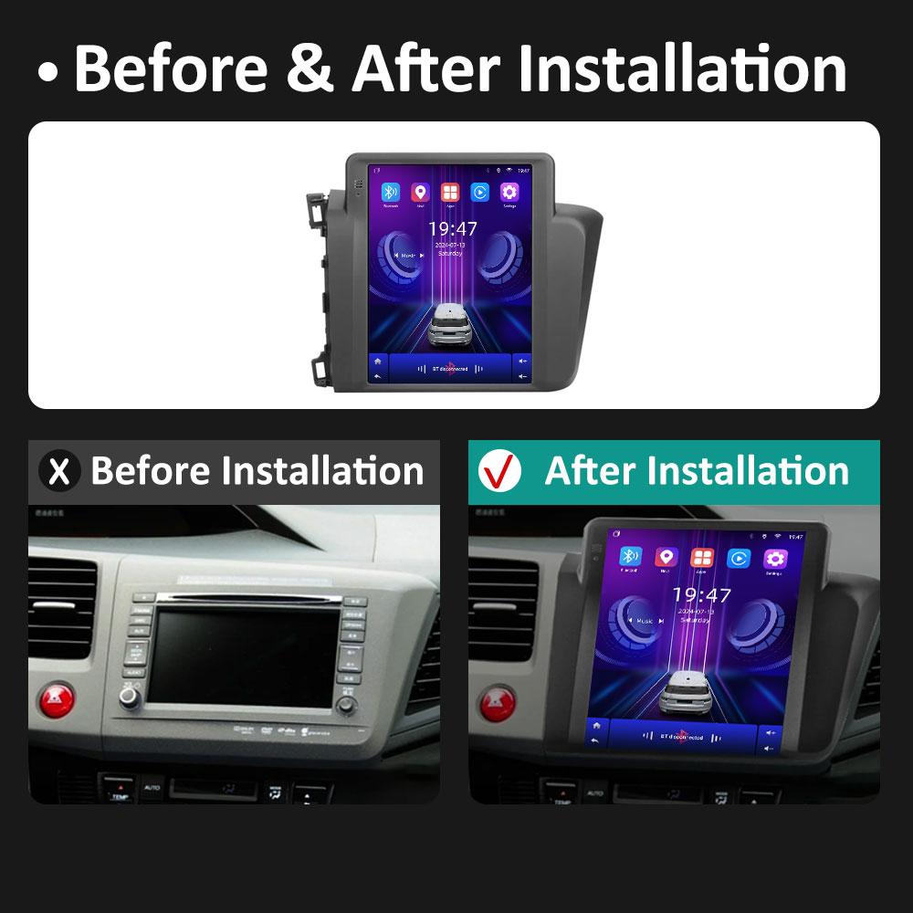 Cooling Fan Android OS Car Video for Honda Civic 2012 2013 2014 - 2015 Video Player DSP Stereo Bluetooth GPS Navigation No 2 Din