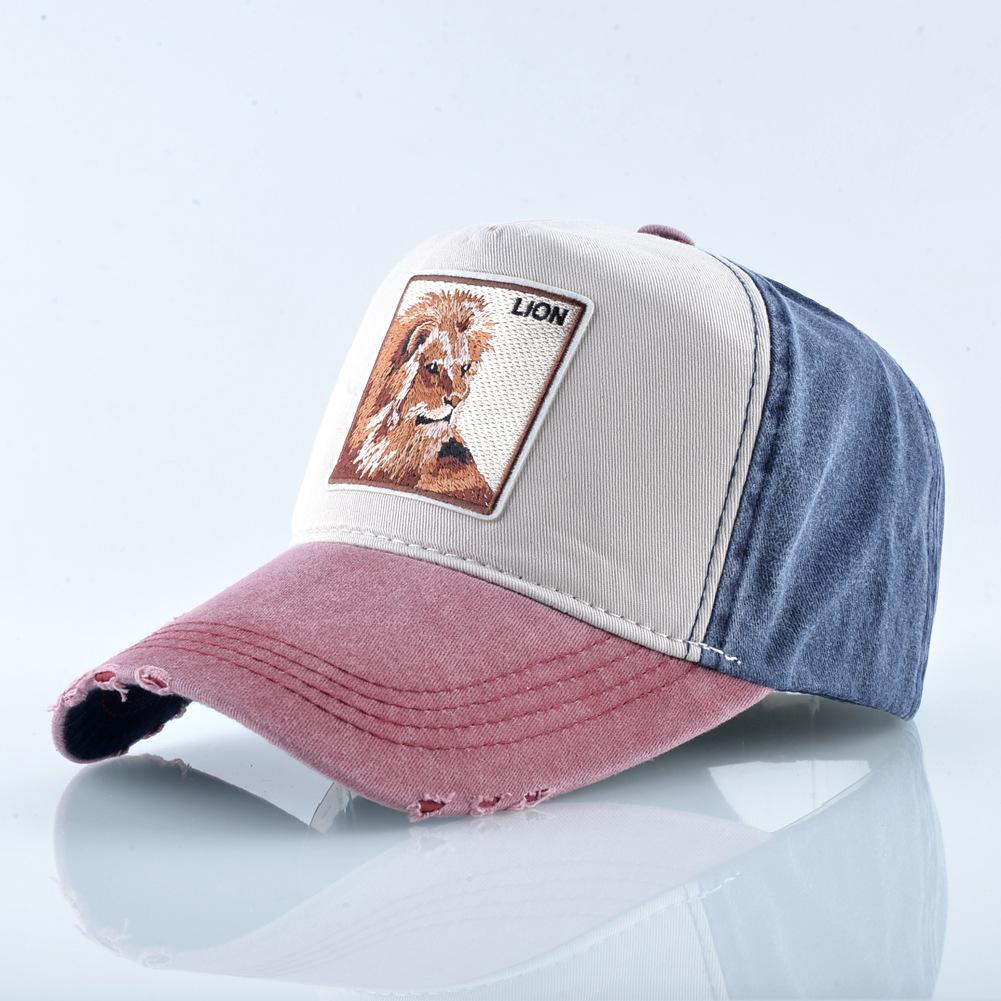 Cap With Embroidery Animals Patch Men Snapback Hip Hop Dad Hats Women Four Seasons Adjustable Visor Cap Vintage Denim Baseball Minimalist