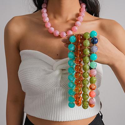 Luxury Acrylic Beaded Necklace & Bracelet Set for Women