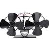 Heat Powered Stove Fan, 4 Blades Aluminum Alloy Fireplace Fan, Dual Head Wood Stove Fan for Efficient Heat Circulation, Replacement for Kerosene