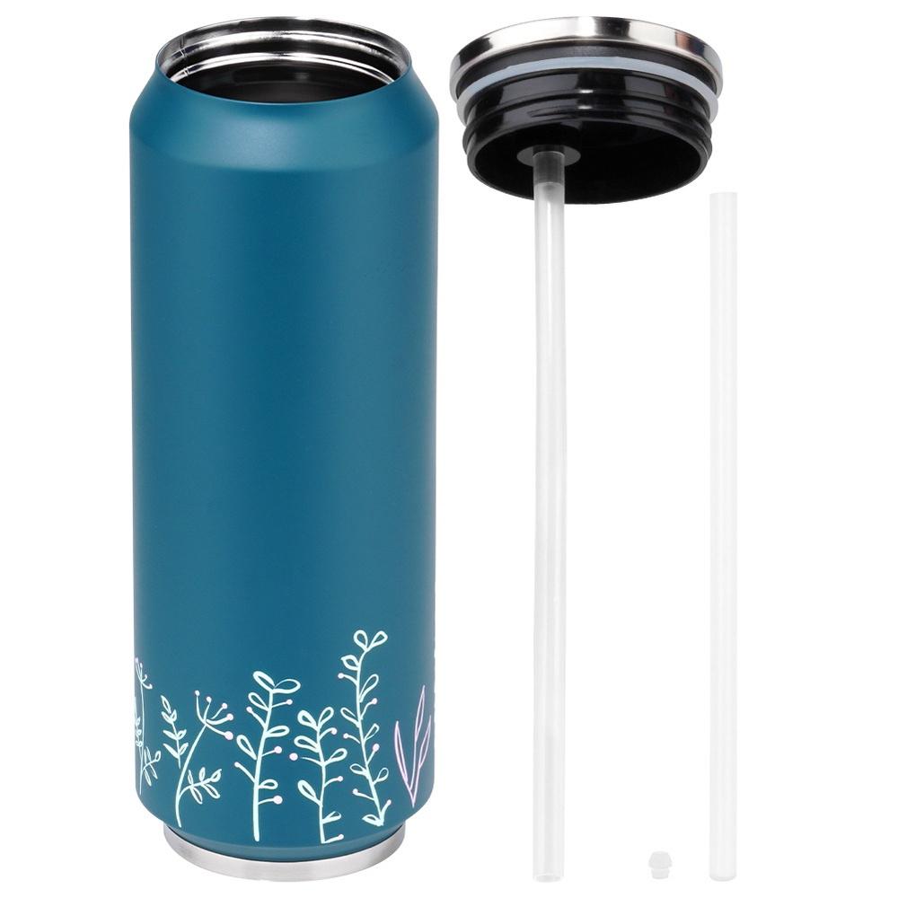 Kubek Termiczny Puszka Termos Bidon na Napoje Ciepłe Zimne Niebieski 0,7L