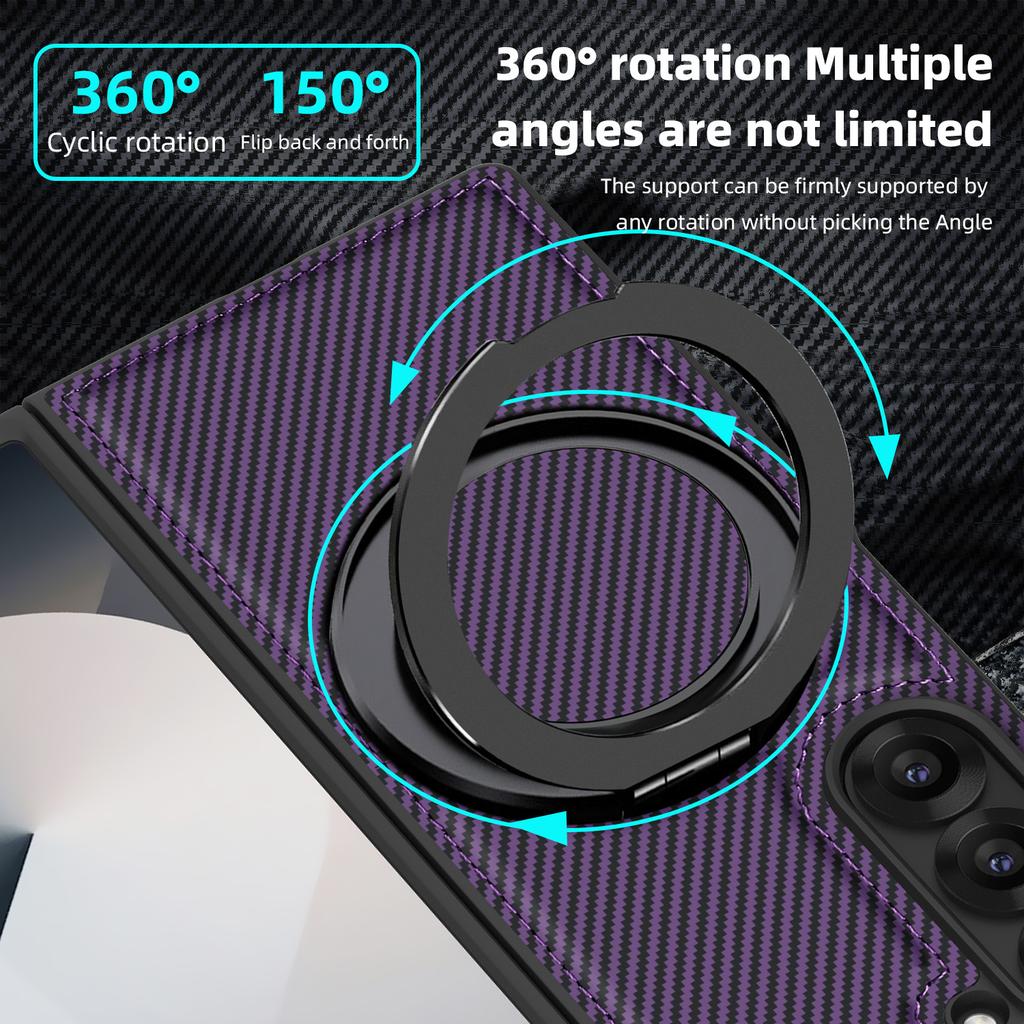 Suitable for Samsung ZFold6 Magnetic Rotary Bracket Mobile Phone Case Kevlar Zflip5 Folding Screen Anti-fall Protection Case