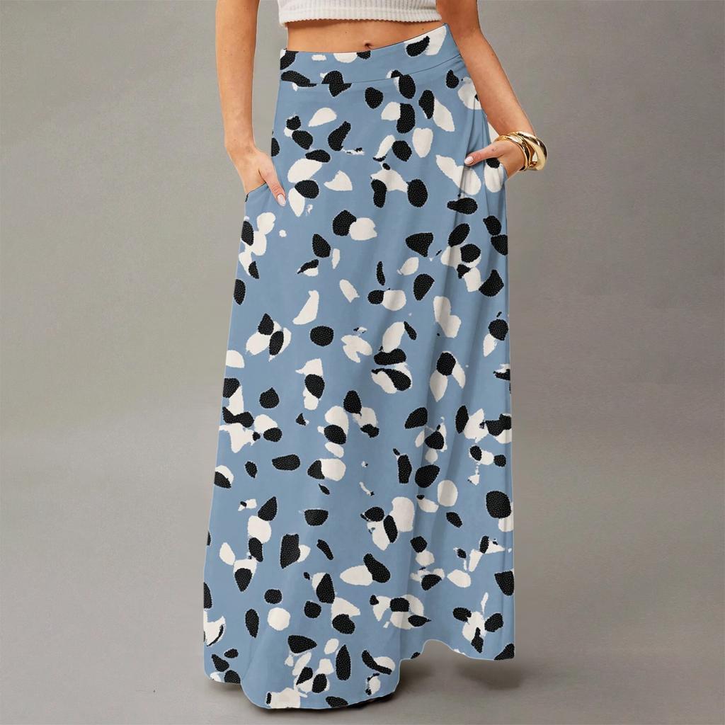 Damen Fließendes Maxi-Kleid Normal Lässig Geblümt Sommer Böhmischer Rock