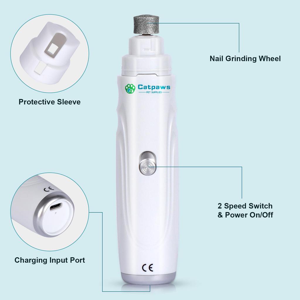 Pet Electric Nail Grinder with Bloodline Light for Cats & Dogs - Nail Care Tool & Clippers