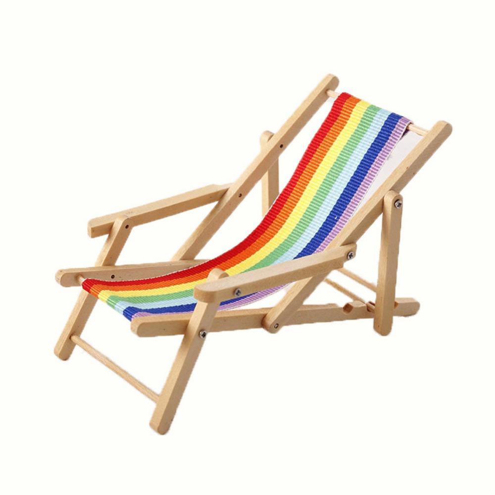 Mini 1/12 Dollhouse Chair Multicolors Summer Vacation Beach Chair  For OB11 Doll