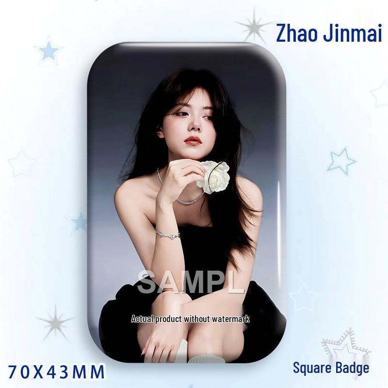 Zhao Jinmai Star Idol Laser Tinplate Square Brooch Pendant