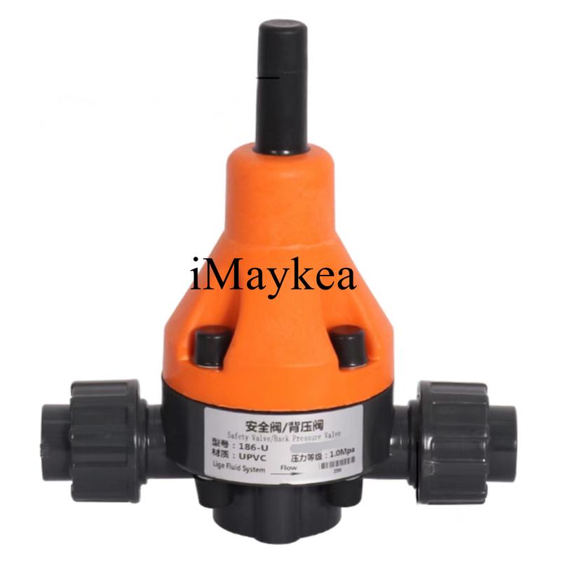 Pipe ID 25mm UPVC 3/4" DN20 Safety Valve Back Pressure Manual Wheel PTFE Seat Union Type