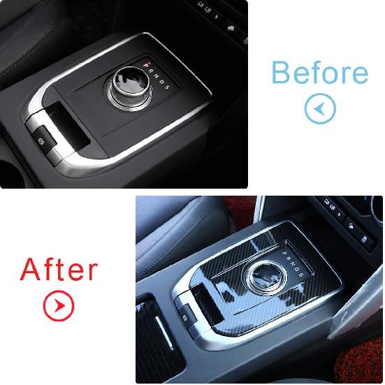 Carobon Fiber Style ABS Plastic Car Interior Gear Shift Cover Trim Sticker for Land Rover Discovery Sport 2015-2019 Auto Accessories
