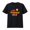 Oh Happy Day T Shirt Vintage Washed Homme Casual Top For Everyday Wear Unisex Designer Clothes Fashion Slightly Graphic