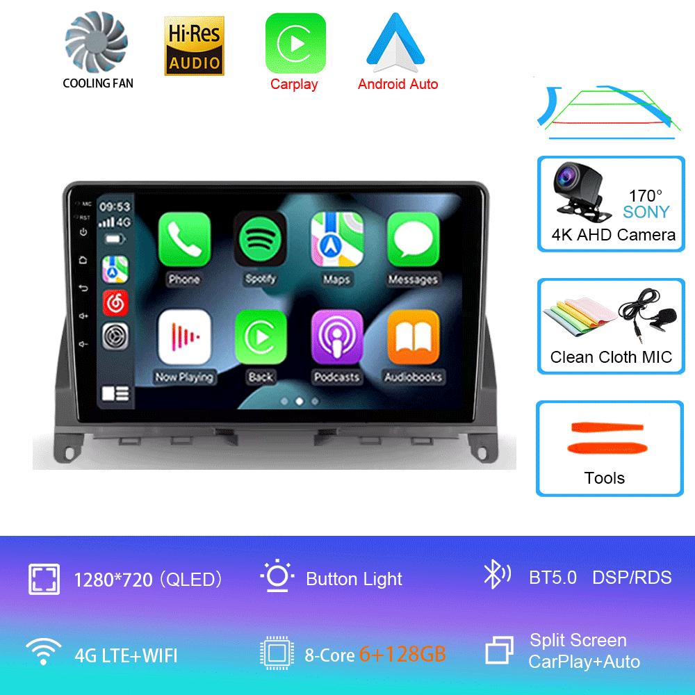 Android 14 For Mercedes Benz C Class 3 W204 S204 2006 - 2011 Car Radio Multimedia Video Player Navigation Stereo GPS No 2din 2 D