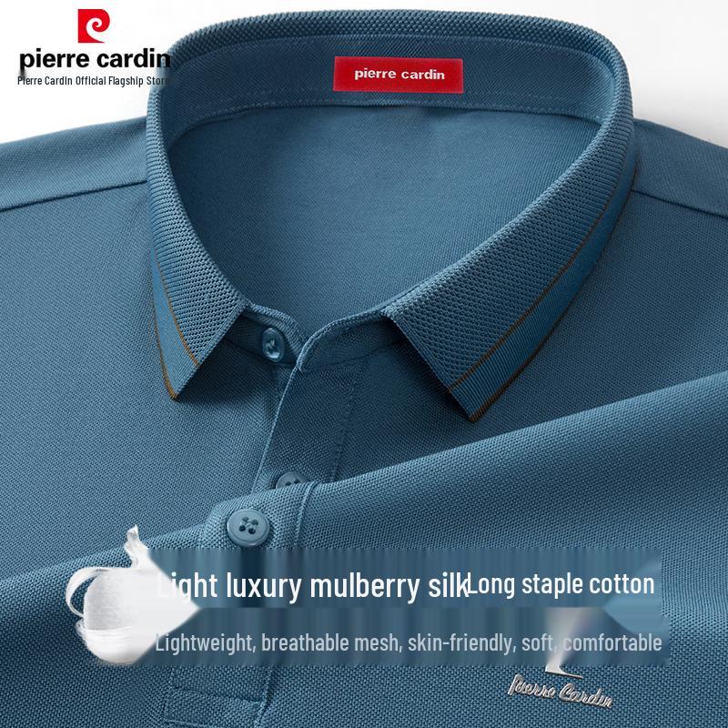 Pierre Cardin Men's Silk Blend Moisture-Wicking Polo Shirt