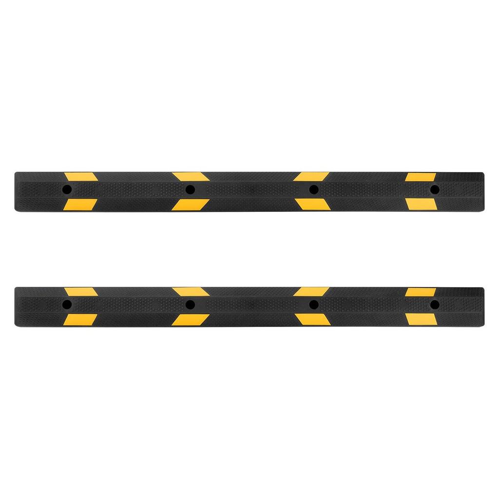 Parking Stopper, 1840 mm 2 Pcs Heavy Duty Parking Aid for Garage, Rubber Curb Garage Floor Stopper with Reflective Strips, Aid Gadgets for Cars Vans