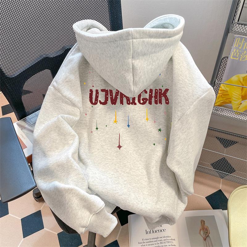 

Season Hooded Fleece Thickened Sweater Male Trend Male Season Teen Hoodie Female Ins M