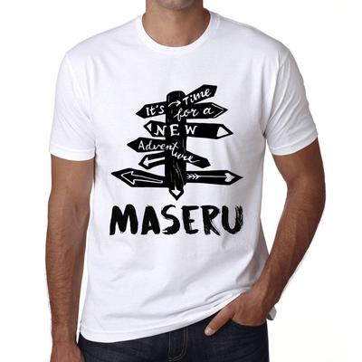 Men’s Vintage Tee Shirt Graphic T Shirt Time for New Advantures Maseru White