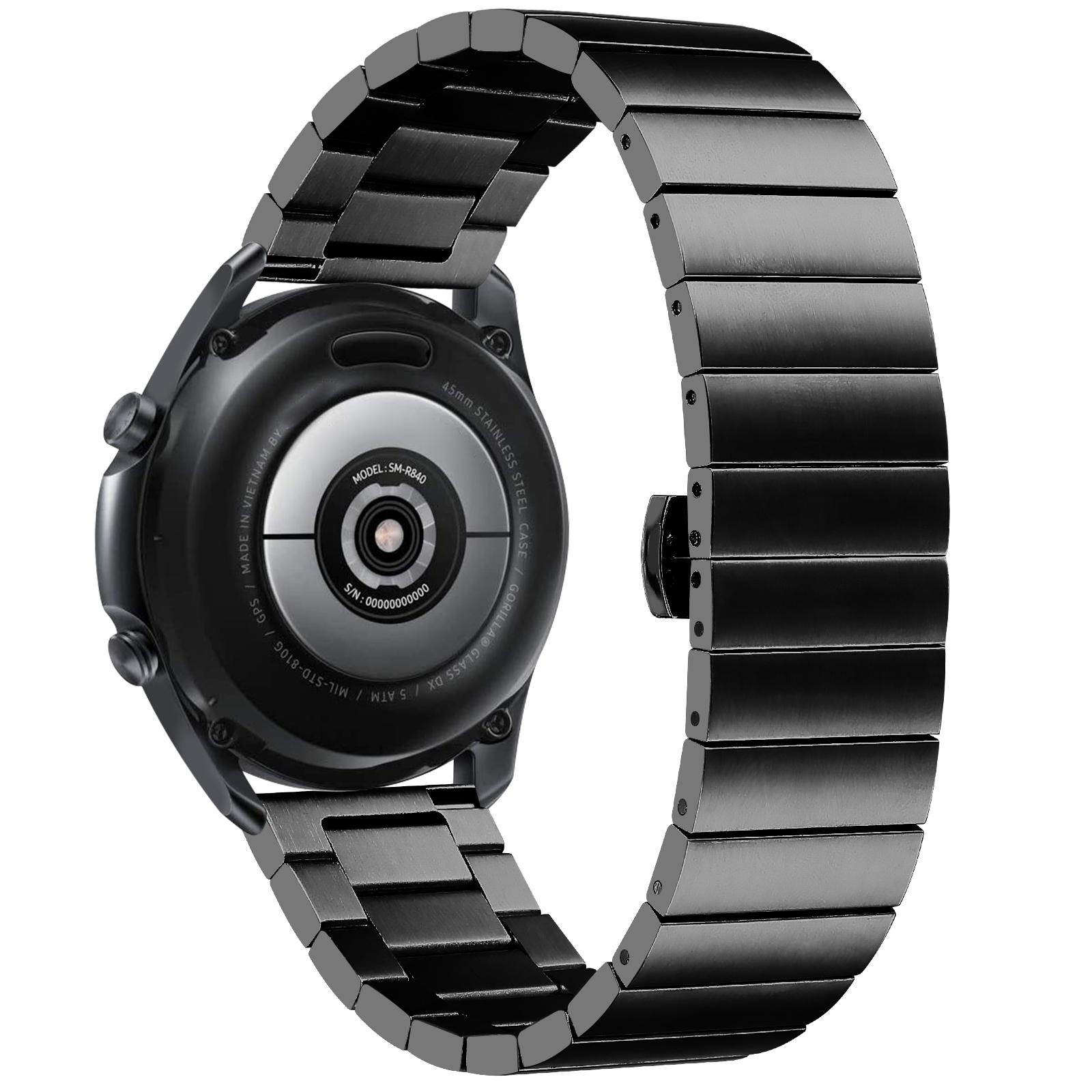 

For Huawei Watch 4 Pro/Watch GT 3/Watch GT 2 Stainless Steel Strap 22mm Butterfly Buckle Replace Band Black