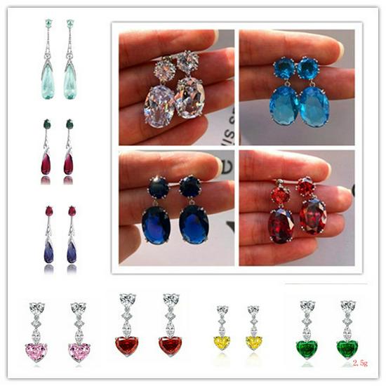 European & American Style Dragonfly Egg-shaped Zircon Earrings, Multicolor Fashion Studs for Women