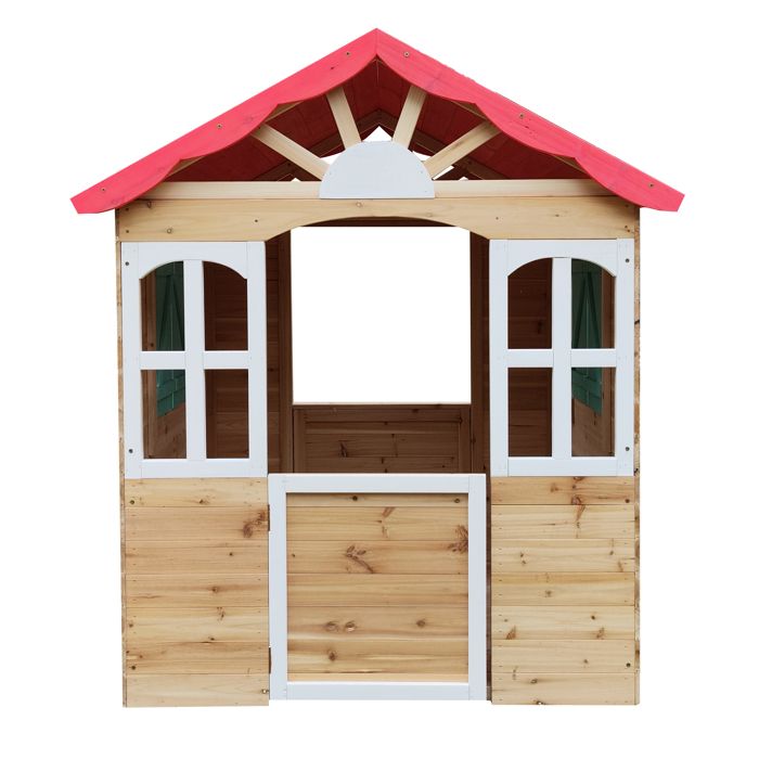 Maisonnette enfant - GINGER HOME - Bois naturel - Porte et fenêtres - Pour extérieur