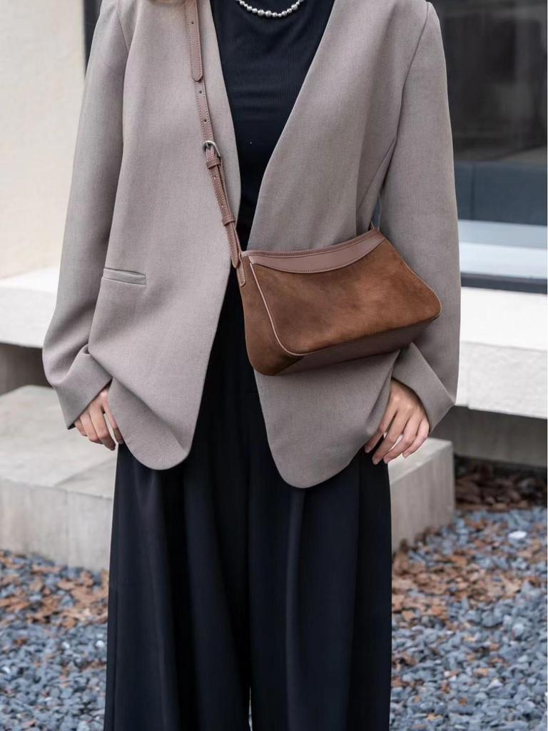 Autumn/Winter Women's Genuine Leather Suede Shoulder Bag - Retro Commuting Crossbody