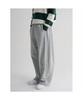 Curved Snap Jersey Elastic Waist Pants Gray