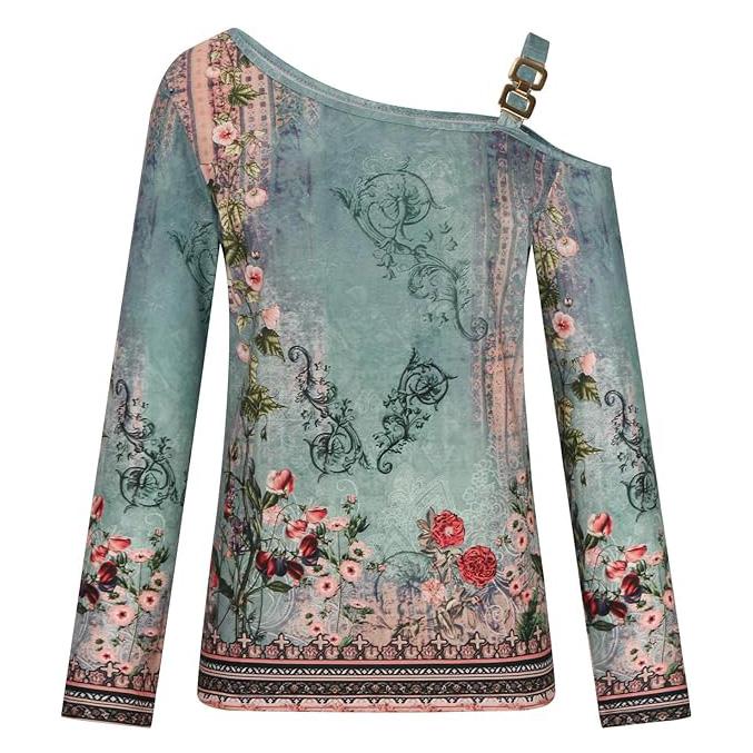 Dámská halenka s dlouhým rukávem Košile Jednobarevné pulovry Trička Sexy bez ramen Y2k Top