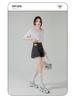 Women's High Waist Denim Shorts - Summer Thin Style, Double Button, Patchwork, Rolled Hem, A-line Wide Leg, Loose Fit, Slimming Hot Pants