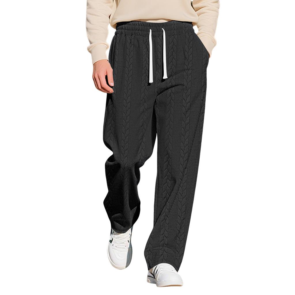 Herren gerade geschnittene Jogginghose mit seitlichen Schlitzen, lockere Freizeithose