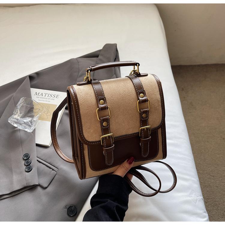 Neuer Herbst- und Winter-Rucksack aus Wildleder, Damen Sen Meng leichter Luxus Nischen-Feeling Pendler-Rucksack Reise-Umhängetasche