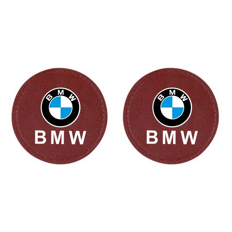 2Pcs Car Leather Coaster Water Cup Bottle Holder Anti-slip Pad Mat For BMW M Performance E36 E46 E60 E90 E91 E92 E93 F30 F20 M3 TY5G