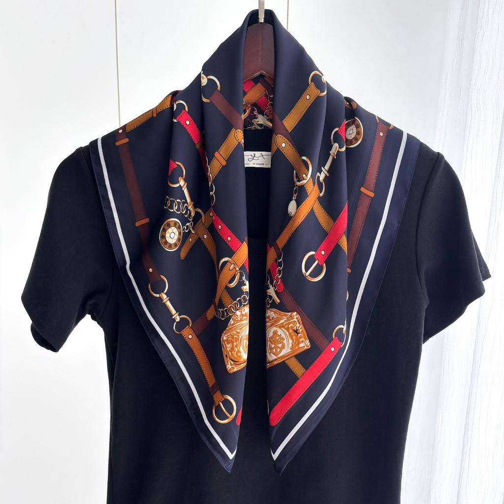 Luxury 70*70Cm Square Scarf For Women Soft Satin Neckerchief Female Hair Bands Elegant Ladies Bag Ribbon Headband Bandana Shawl