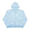 Hoodie Coat Star Print Pockets Zipper Closure Elastic Thread Cuff Long Sleeve Loose Unisex Hooded Streetwear Hip Hop Fall Winter