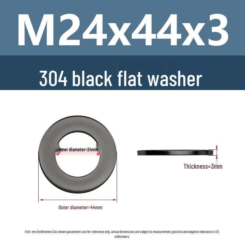 Yigu Yigu Stainless Steel Black Gasket Washer M3M4 Flat Screw Washer
