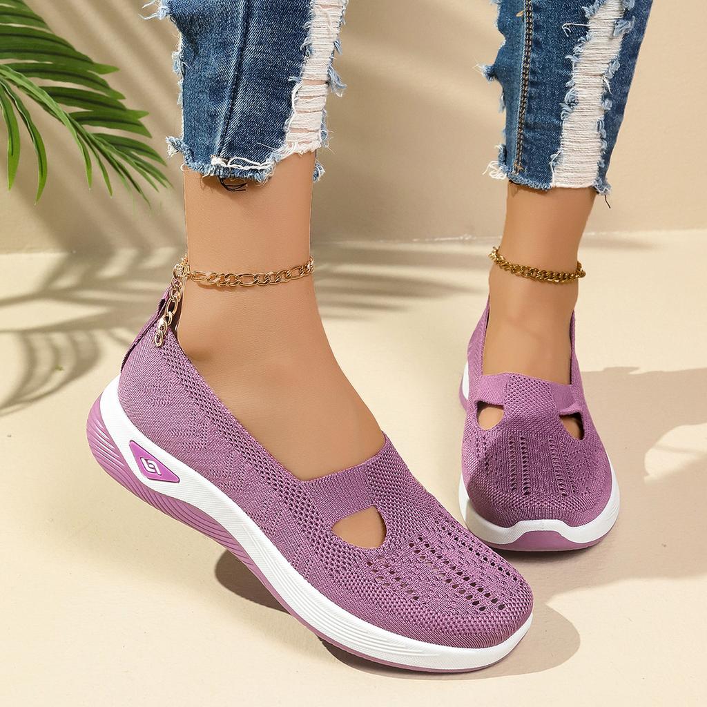 Plus size women's shoes breathable and comfortable single shoes for middle-aged and elderly moms casual and versatile mesh shoes