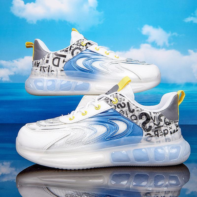 

2025 summer cold sticky real popcorn transparent bottom Vance coconut mesh breathable men s shoes sports and leisure trendy shoes 45