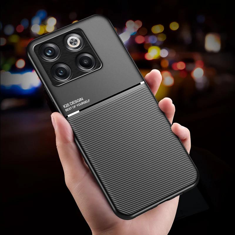 Pour OnePlus 10T Coque Magnétique de Voiture en Cuir Housse Cadre Souple Funda Sur Pour One Plus 10T OnePlus ACE Pro ACEPro 5G Coques de Téléphone Capa