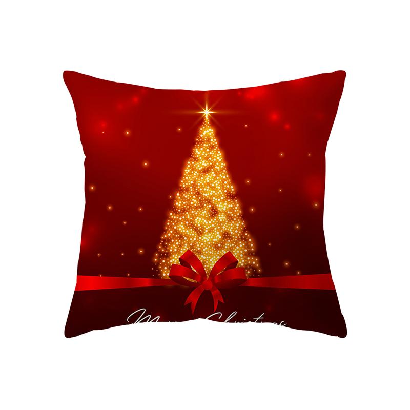 Christmas Tree Christmas Theme Decoration Printing Pattern Cushion Cover Home Living Room Sofa Decoration Pillow Pillow Cover
