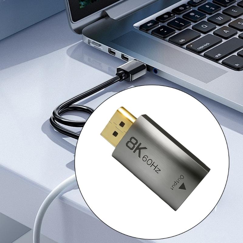 Fast Speed DP1.4 To HDTV 2.1 Adapters 48Gbps for 8K@60Hz 4K@144Hz Resolution With Dynamic HDRs and Auto Low Latency Mode