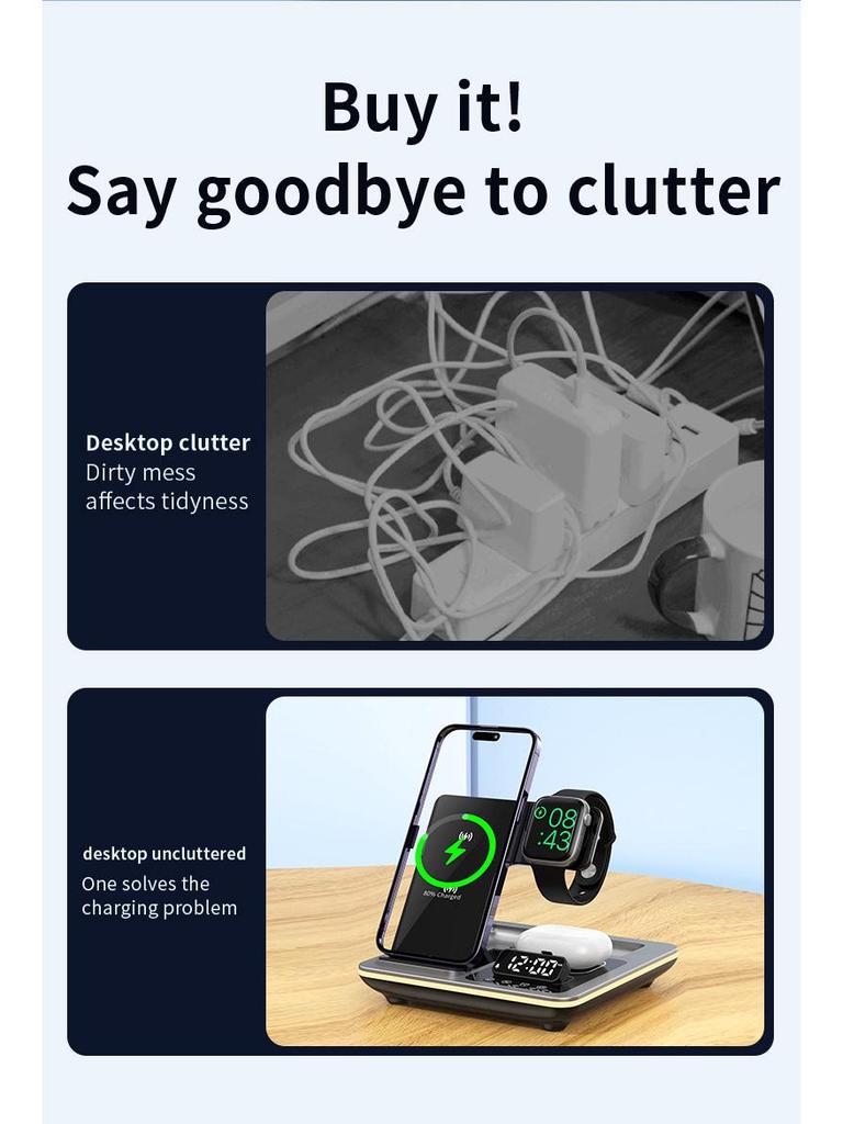 5-in-1 Wireless Charger: Electric Folding, Cross-Border Hot Selling