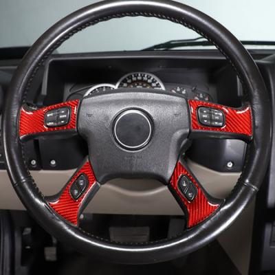 Red Carbon Fiber Interior Trument Side Cover Trim Sticker For Hummer H2 03-07